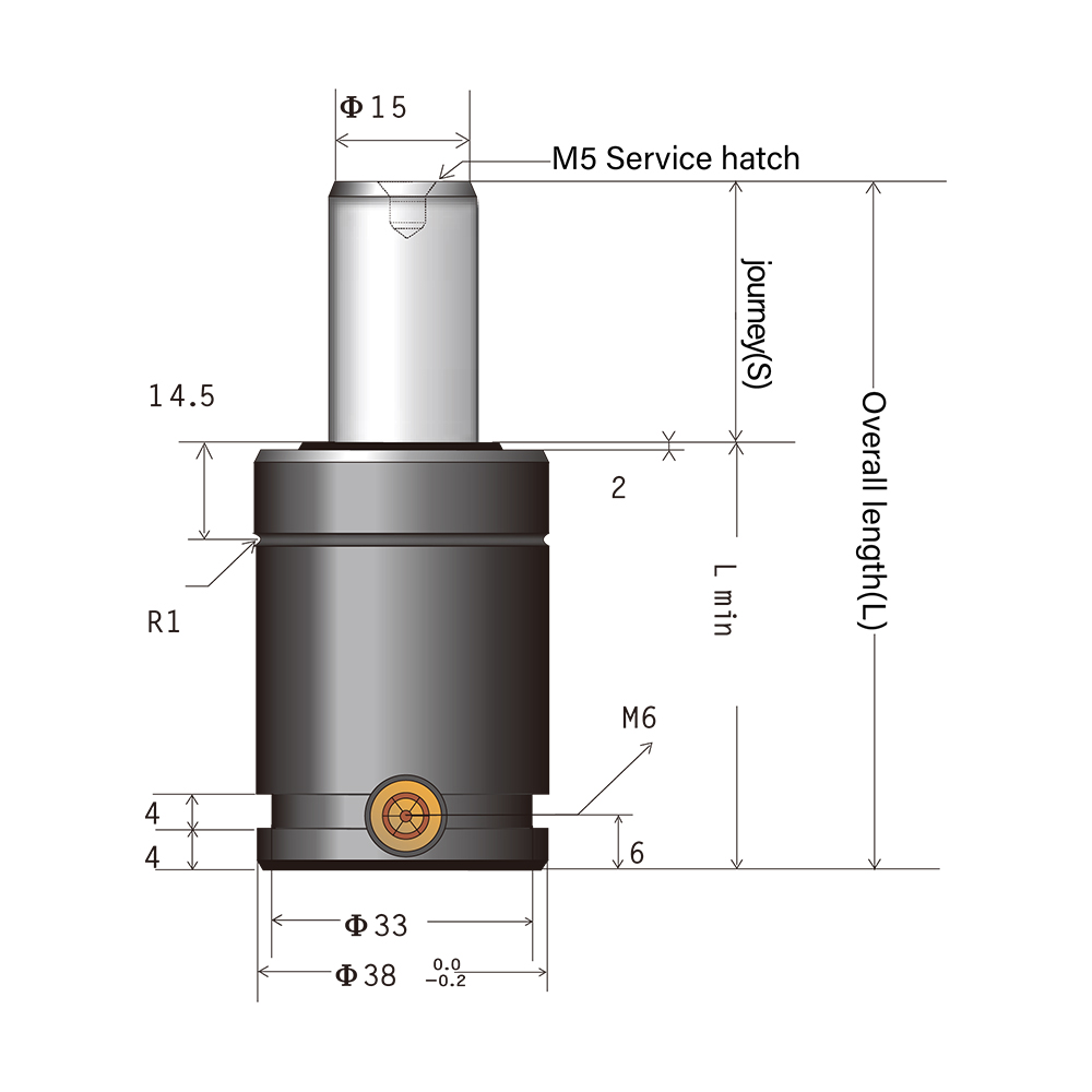 Compact nitrogen spring