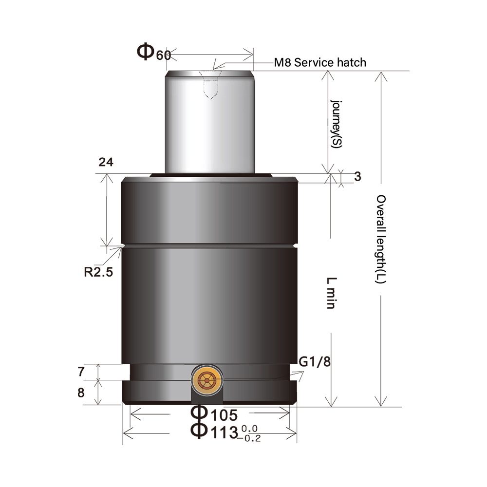 Compact nitrogen spring