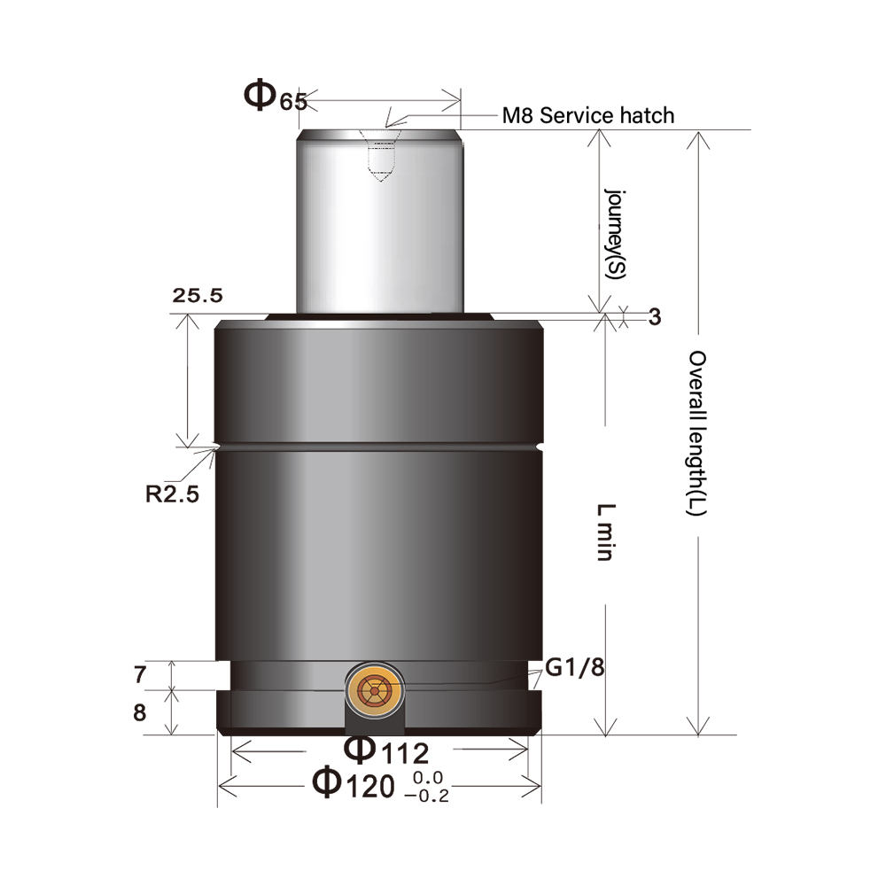 Compact nitrogen spring