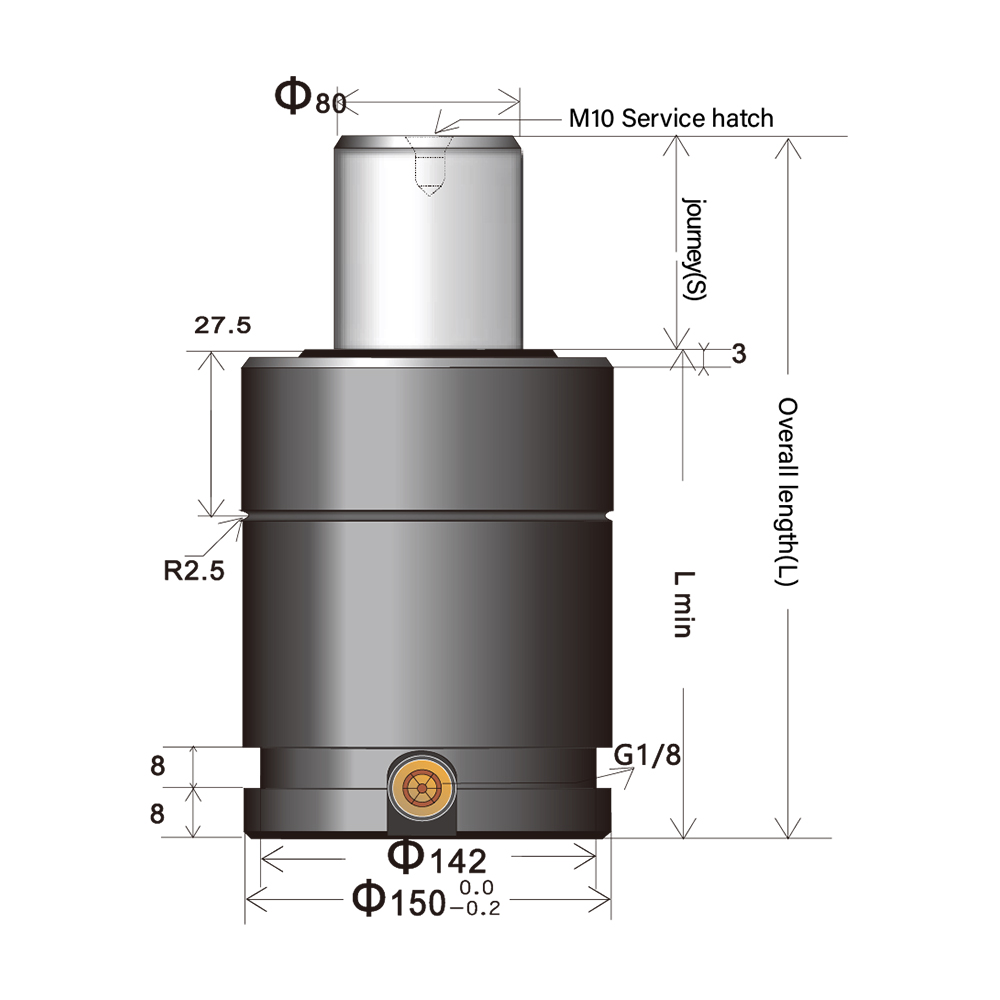 Compact nitrogen spring
