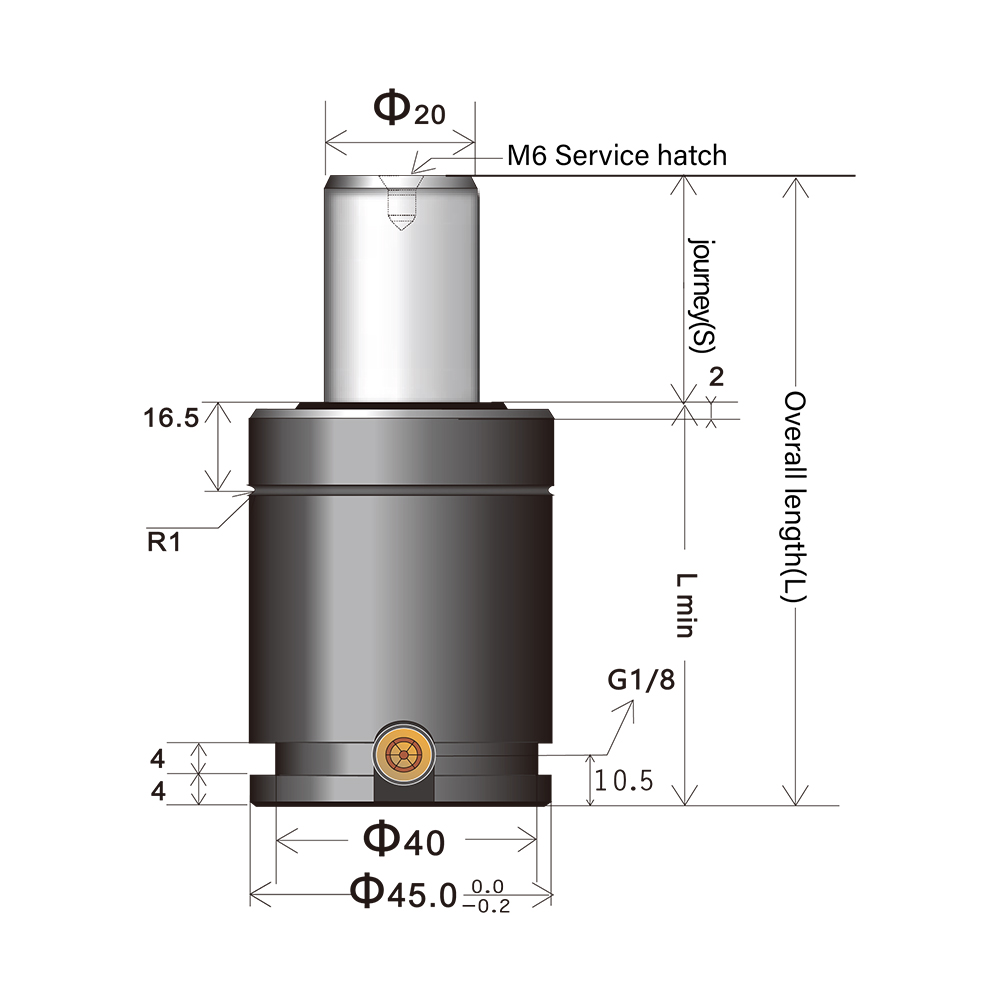 Compact nitrogen spring