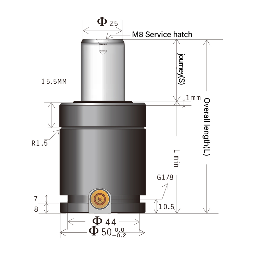 Compact nitrogen spring