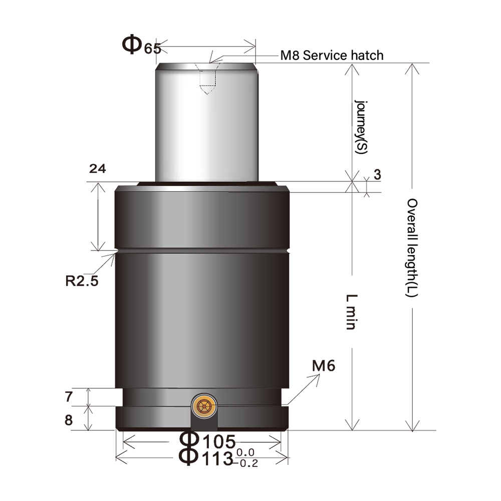 Ultra short powerful nitrogen spring