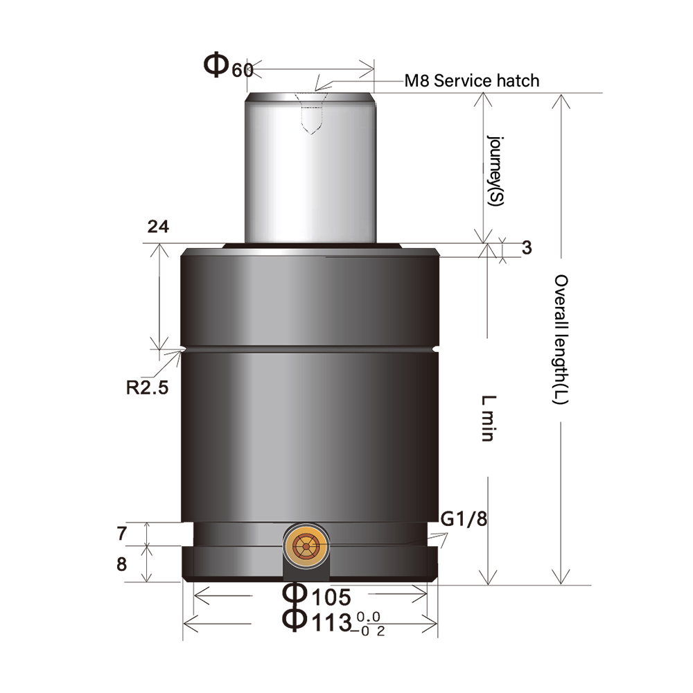 Compact nitrogen spring